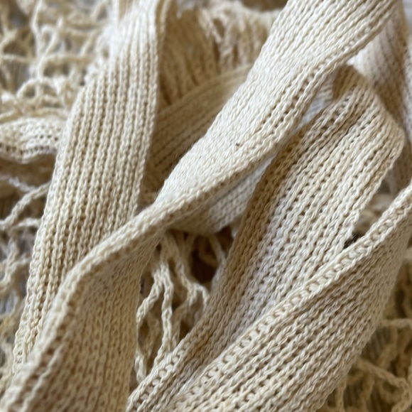 NWT Cream color cotton Mesh Net Shopping Market Beach fruits veggies Tote Bag - Picture 6 of 6